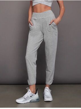 Carbon 38 wrap jogger melt cross waist grey gray leggings, sweatpants  Active S